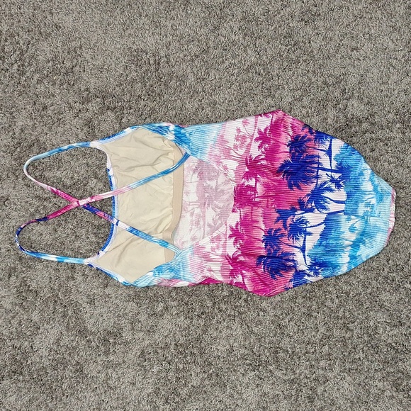 Catalina one-piece swimsuit - colorful lined palm trees - L - Picture 2 of 7